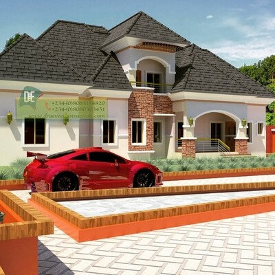 5 Bedroom Bungalow with Penthouse Floorplans Preview | Nigerian House Plans