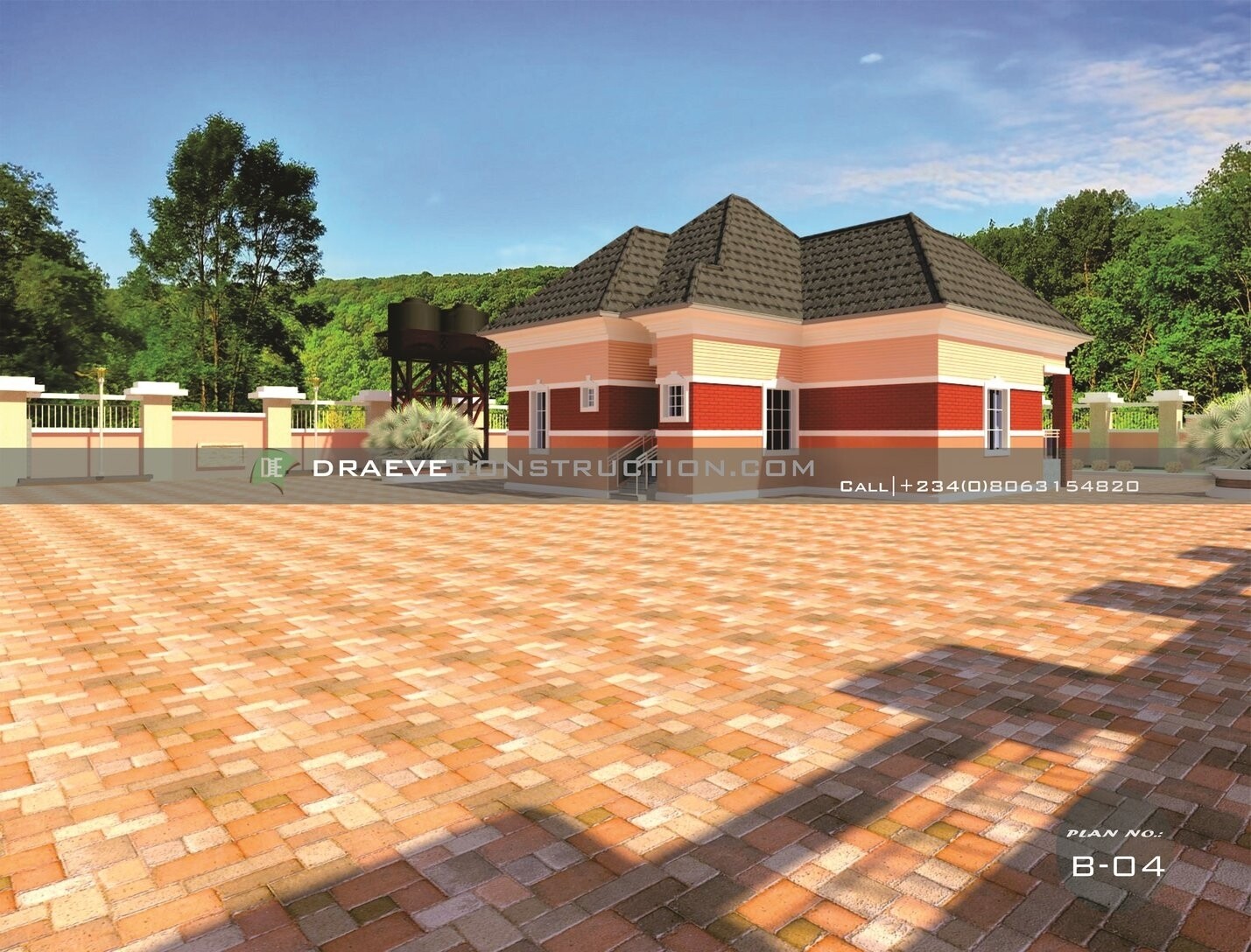 3 Bedroom Bungalow Design Floorplan with Key Construction Materials Estimate | Nigerian House Plans