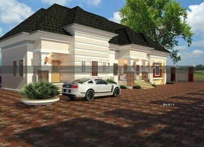 4 Bedroom Bungalow Floorplan with Key Construction Materials Estimate | Nigerian House Plans