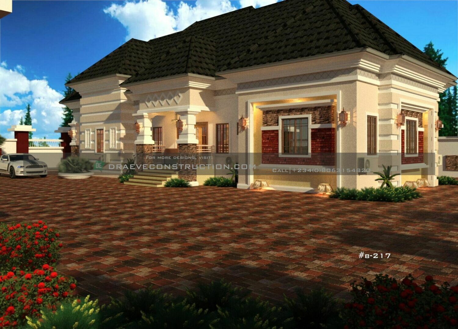 4 Bedroom Bungalow Floorplan with Key Construction Materials Estimate | Nigerian House Plans