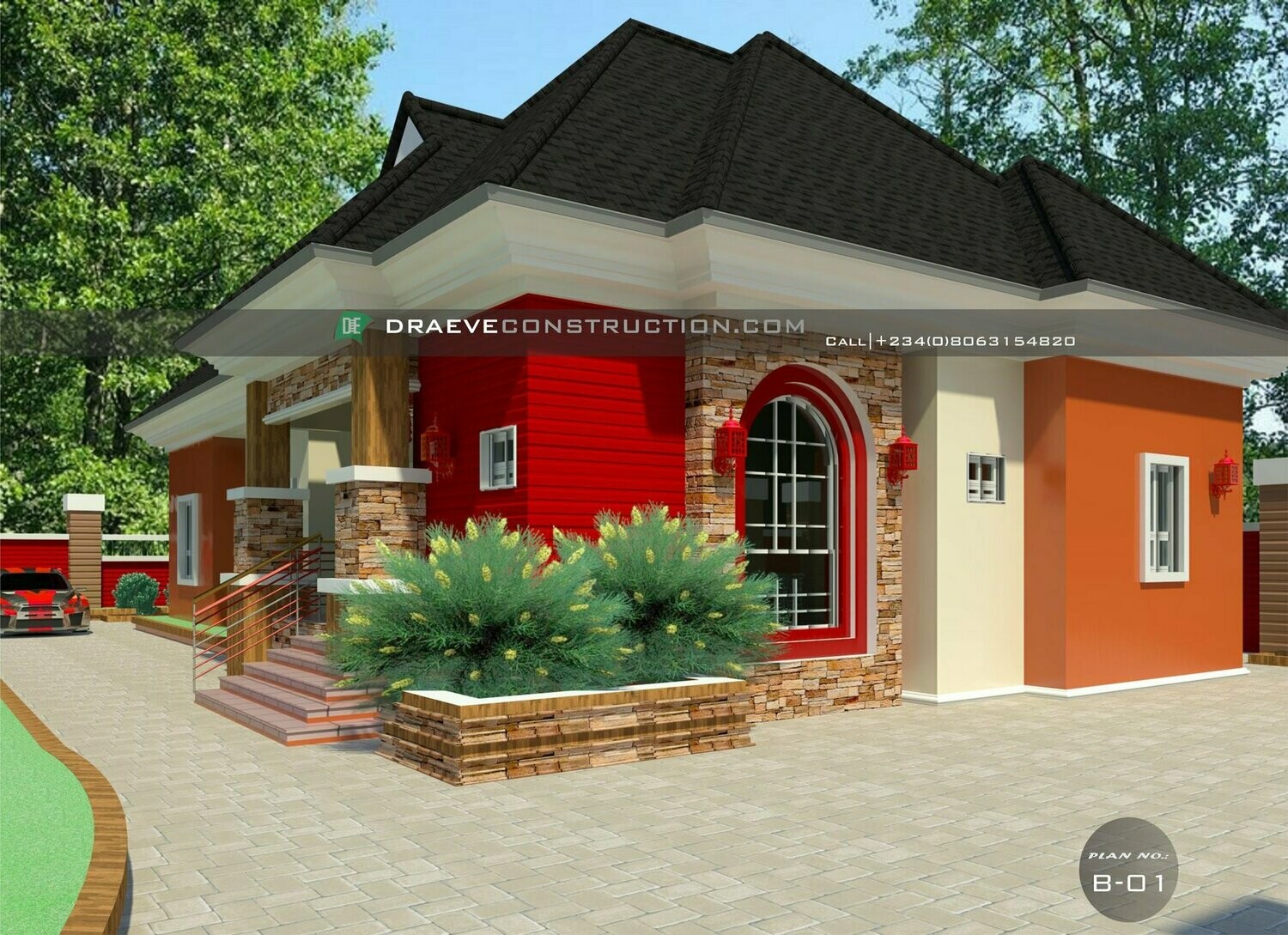 4 Bedroom Bungalow Floorplan with Key Construction Materials Estimate | Nigerian  House Plans