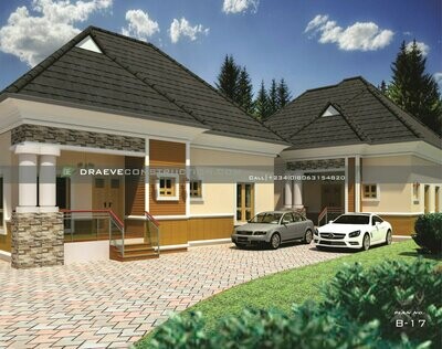3 Bedroom Bungalow &amp; 2 Bedroom Flat BQ Floorplan with Key Construction Materials Estimate | Nigerian House Plans