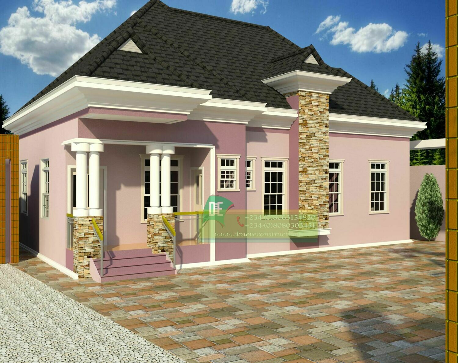 3 Bedroom Bungalow Floor Plan Preview | Nigerian House Plans