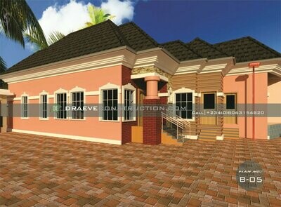 3 Bedroom Bungalow with a Shop for Madam on Half Plot | Nigerian House Plans