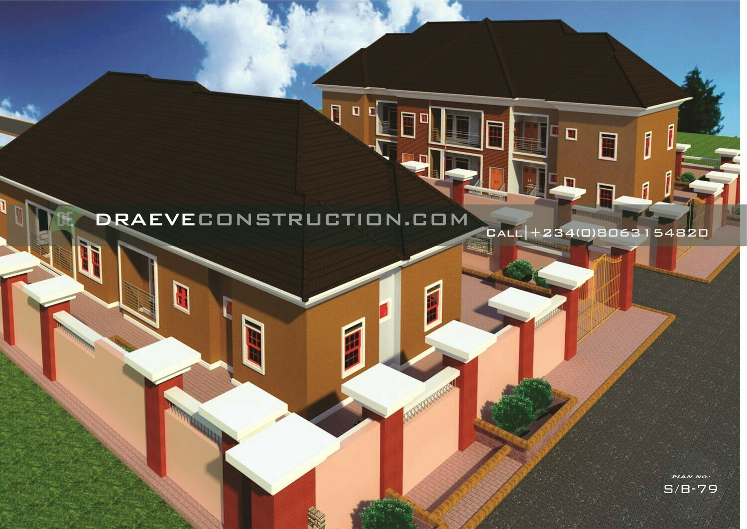 1, 2 &amp; 3 Bedroom Flats Floorplan with Key Construction Materials Estimate | Nigerian House Plans
