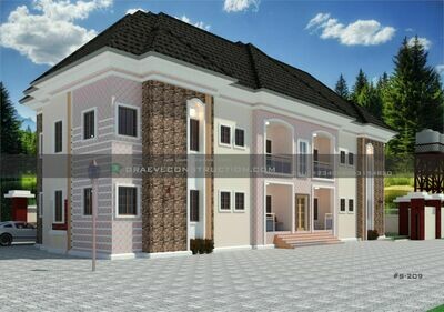 2 Units of 1 & 2 Bedroom Apartments Floorplans with Key Construction Materials Estimate | Nigerian House Plans