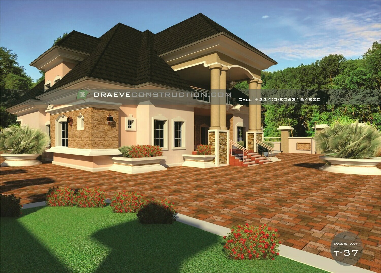 5 Bedroom Penthouse Floorplans with Key Construction Materials Estimate | Nigerian House Plans