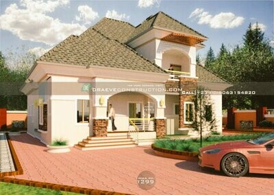 4 Bedroom Bungalow with Penthouse Plan Preview | Nigerian House Plans