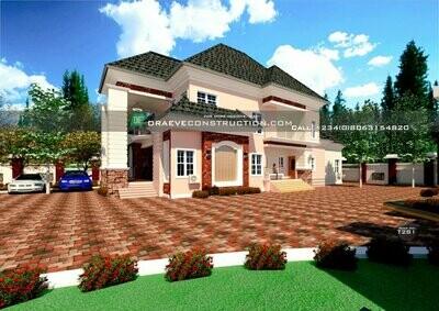 5 Bedroom Duplex Floorplans with Key Construction Materials Estimate | Nigerian House Plans