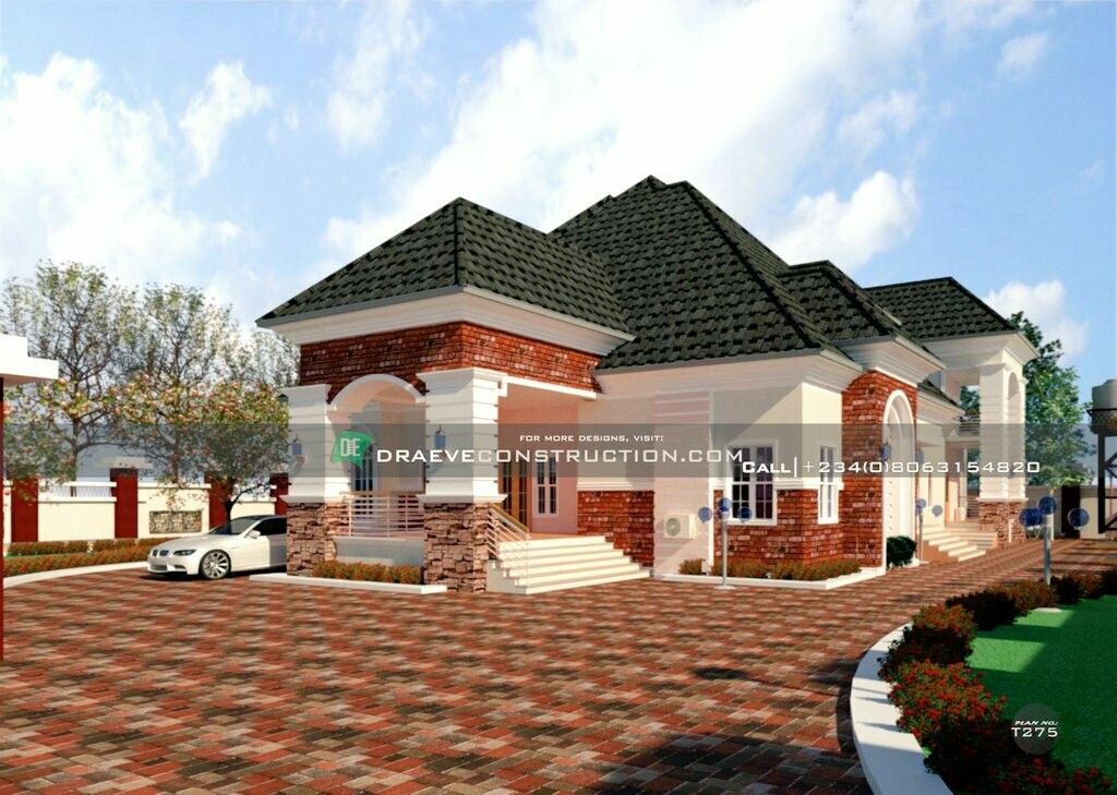 5 Bedroom Luxury Bungalow with Penthouse | Nigerian House Plans