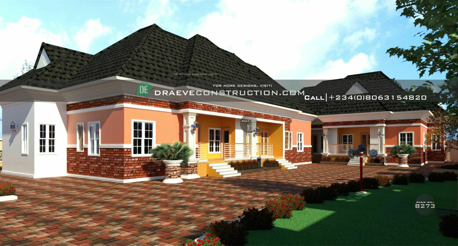 2 Units of 2 &amp; 3 Bedroom Flats Plan Preview | Nigerian House Plans