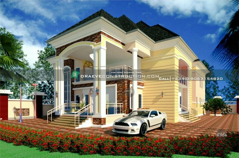 5 Bedroom Luxury Duplex Floorplans with Key Construction Materials Estimate  | Nigerian House Plans