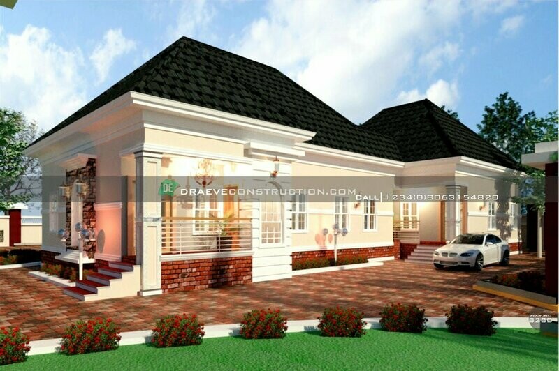 3 Bedroom Bungalow with 2 Bedroom Flat BQ House Plan Design | Nigerian House Plans
