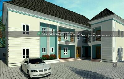 2 Units each of 1, 2 & 3 Bedroom Flats Floor plan Preview | Nigerian House Plans