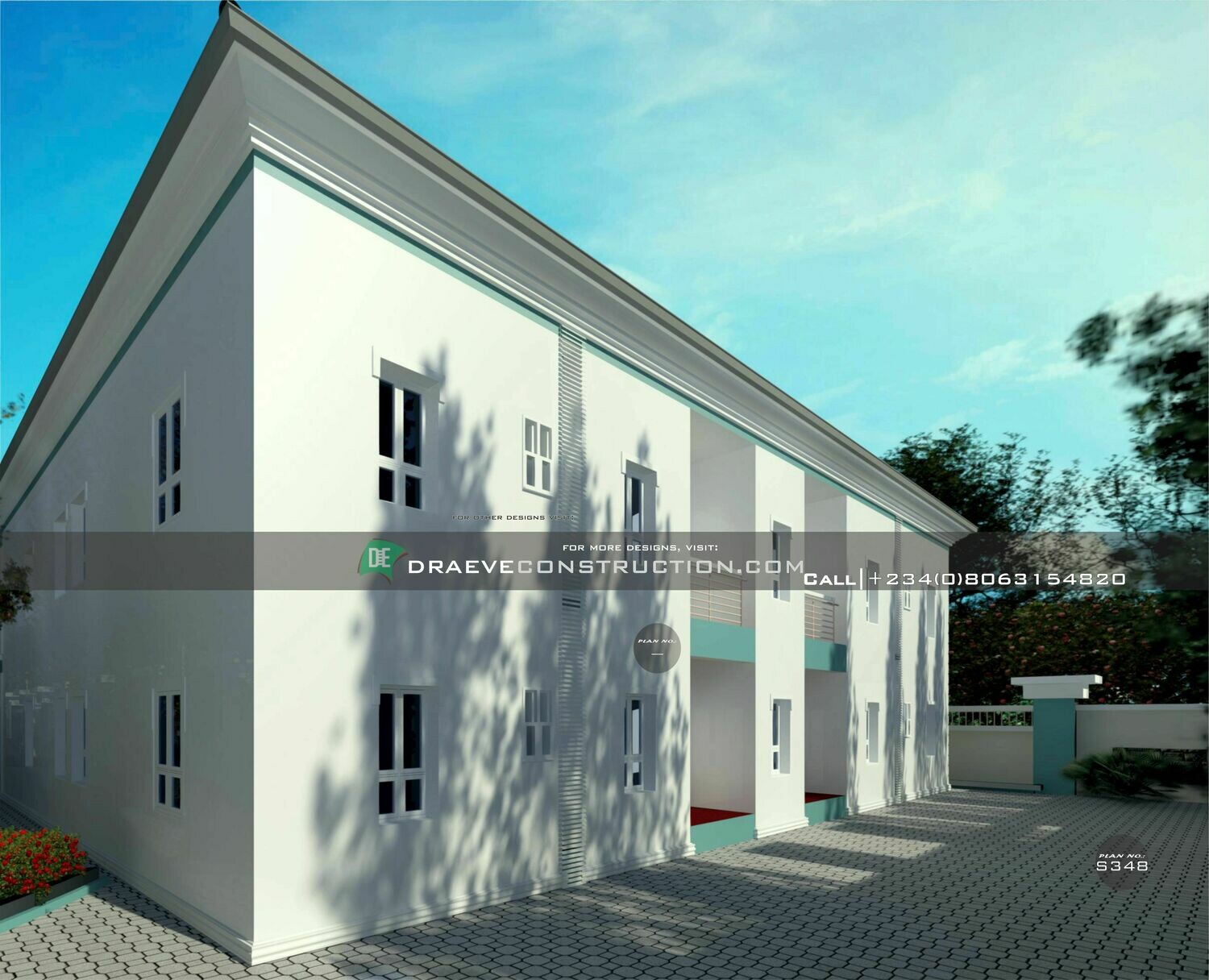 2 Units each of 1, 2 &amp; 3 Bedroom Flats Floor plan Preview | Nigerian House Plans