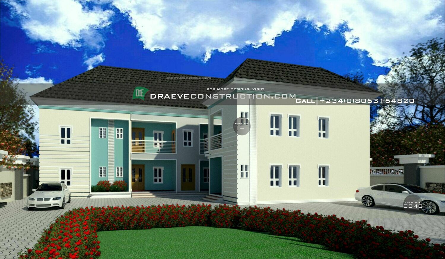 2 Units each of 1, 2 &amp; 3 Bedroom Flats Floor plan Preview | Nigerian House Plans