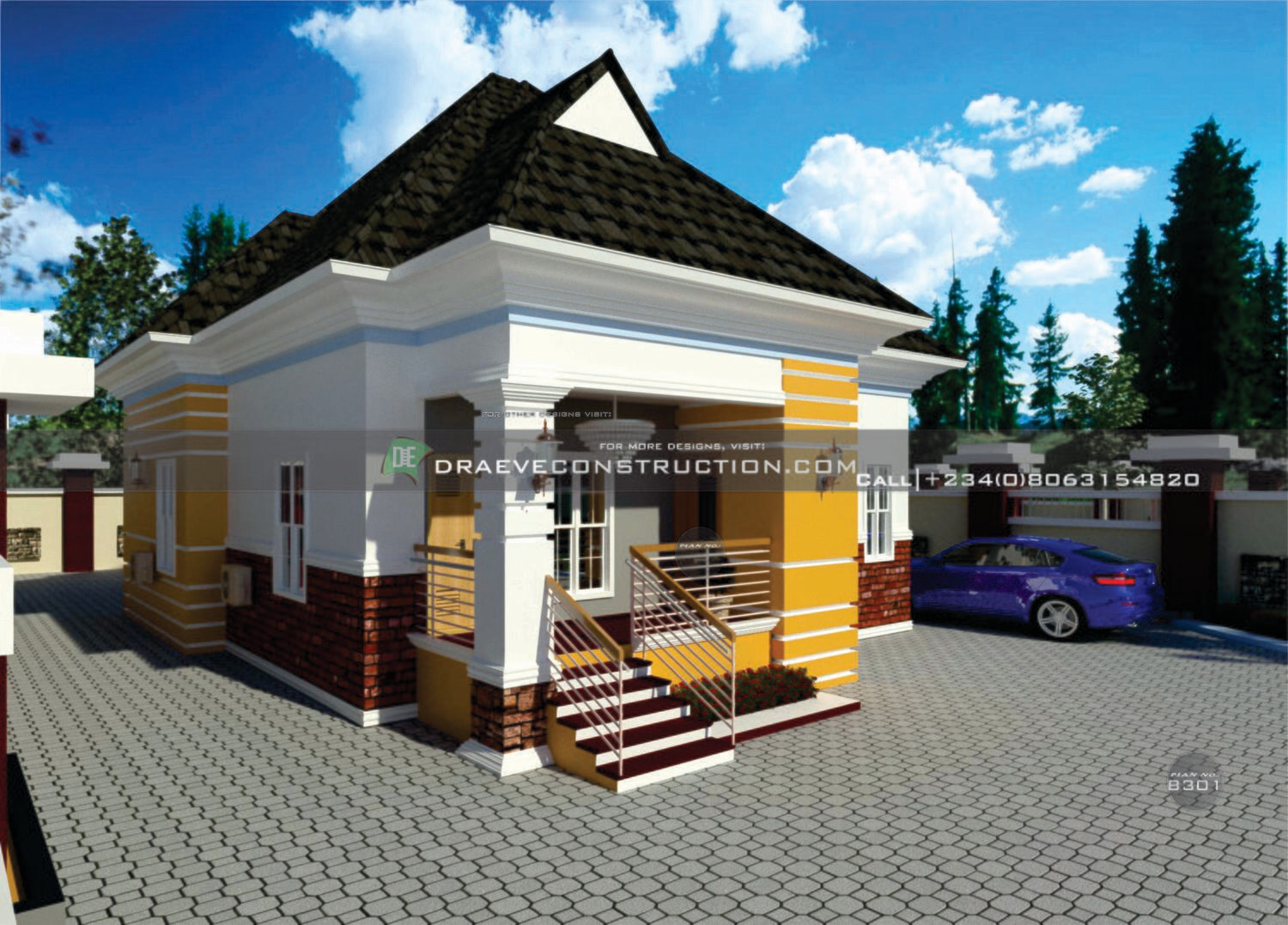3 Bedroom Bungalow Houseplan Design Preview | Nigerian House Plan