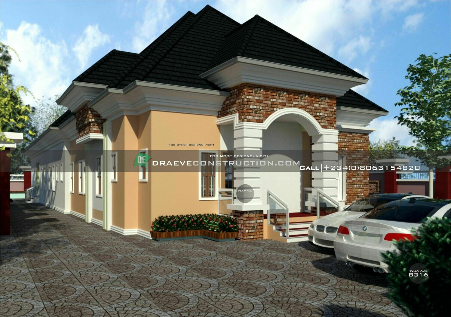 4 Bedroom Bungalow Houseplan with Children's Parlour &amp; 2 Rooms BQ | Nigerian House Plans
