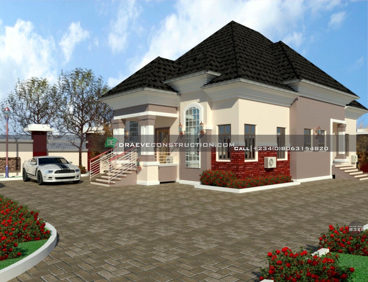 4 Bedroom Bungalow House Plan Preview with Video Animation 4 Bedroom Bungalow House Plan Preview with Video Animation