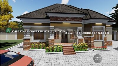 4 Bedroom Bungalow with a Selfcontain Floorplan Preview  | Nigerian Houseplans
