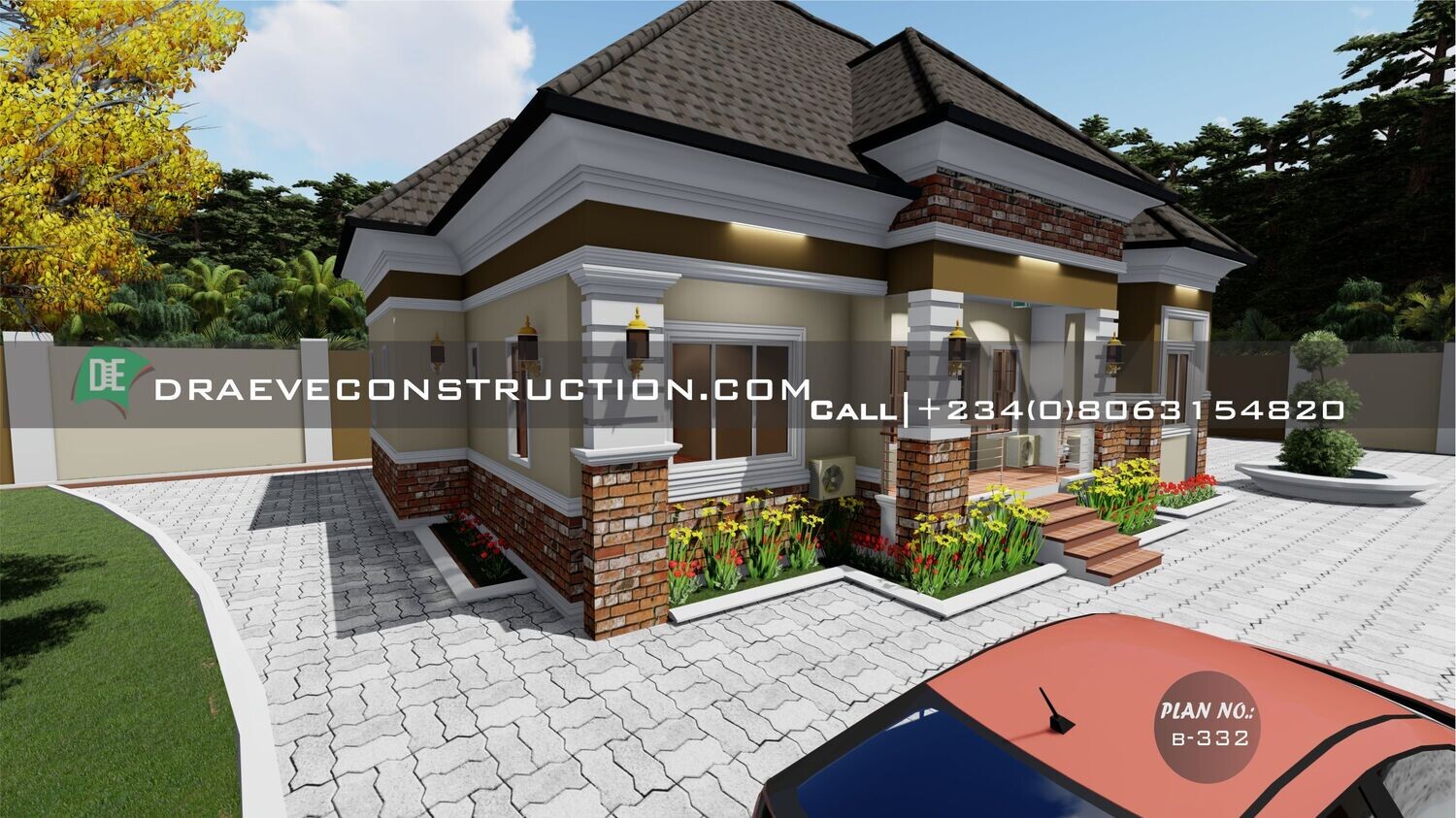 4 Bedroom Bungalow with a Selfcontain Floorplan Preview  | Nigerian Houseplans