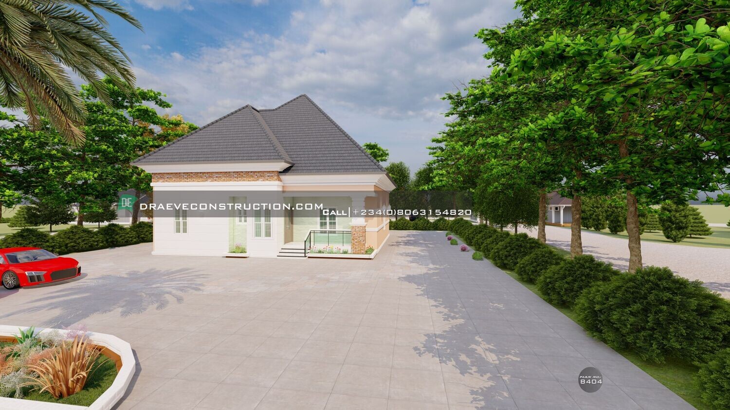 3 Bedroom Bungalow Floorplan with Anteroom | Nigerian Houseplans