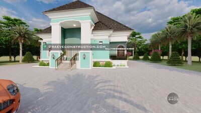 5 Bedroom Bungalow Floorplan Design with Waiting room |Nigerian House plans