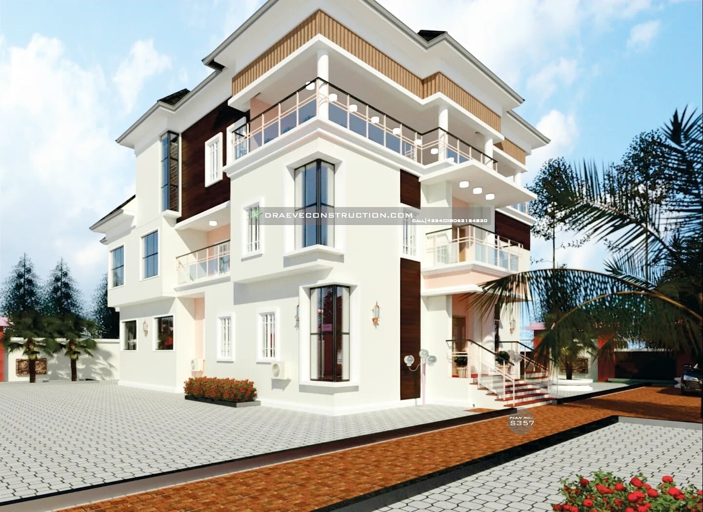 6 Bedroom Penthouse Floorplan with Private Lounge | Nigerian Houseplans