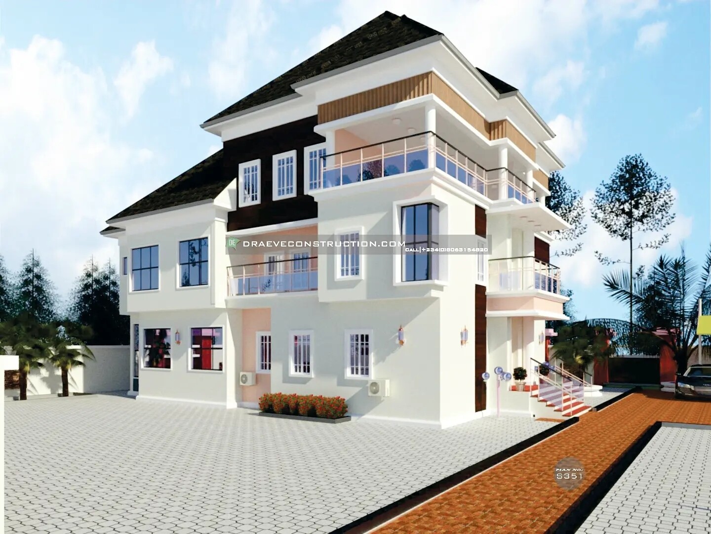 7 Bedroom Penthouse Floorplan with Gym &amp; Private lounge | Nigerian Houseplans