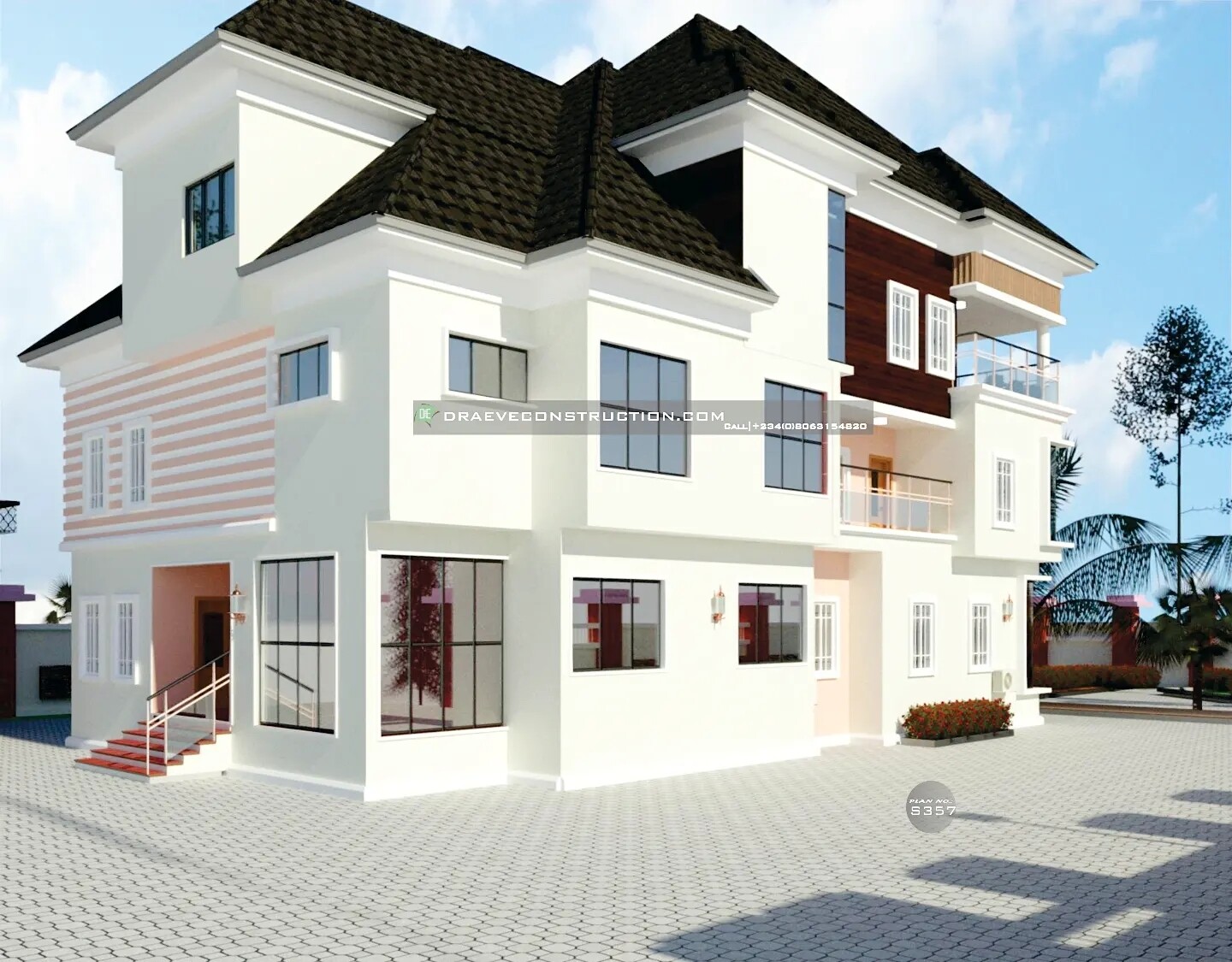 6 Bedroom Penthouse Floorplan with Private Lounge | Nigerian Houseplans