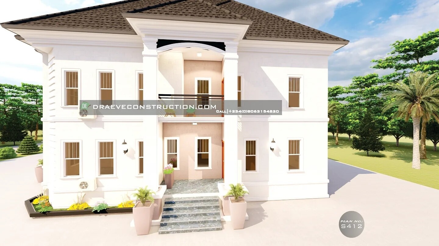 6 Bedroom Duplex Floorplan with Anteroom | Nigerian House Design