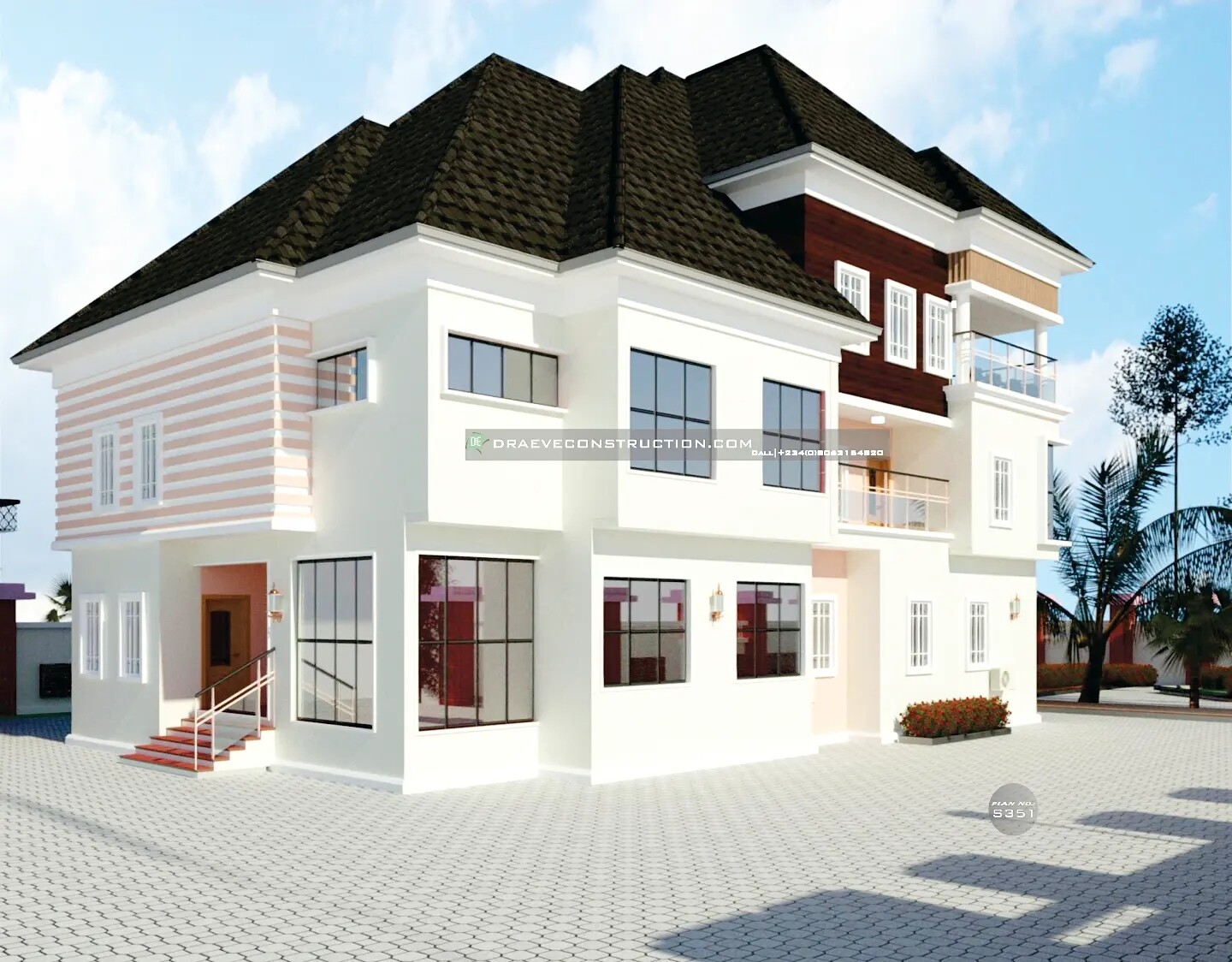 7 Bedroom Penthouse Floorplan with Gym &amp; Private lounge | Nigerian Houseplans