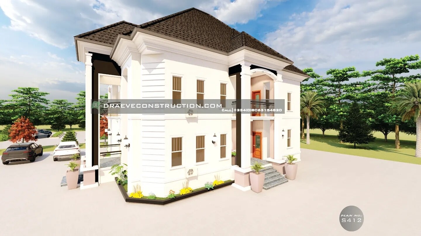 6 Bedroom Duplex Floorplan with Anteroom | Nigerian House Design