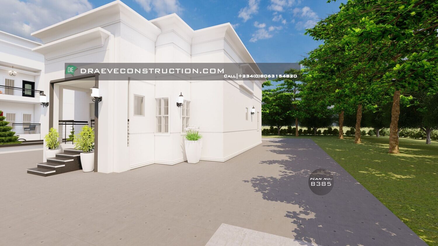 3 Bedroom Flatroof Bungalow Open Floorplan Preview | Nigerian House Plans
