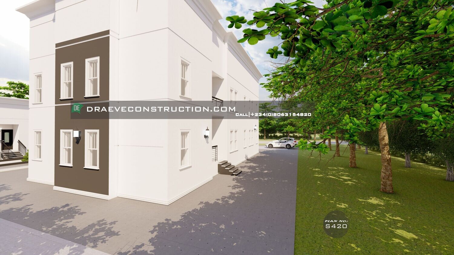 2 Units of 3 Bedroom Open Plan Flats with Flatroof | Nigerian House Plans