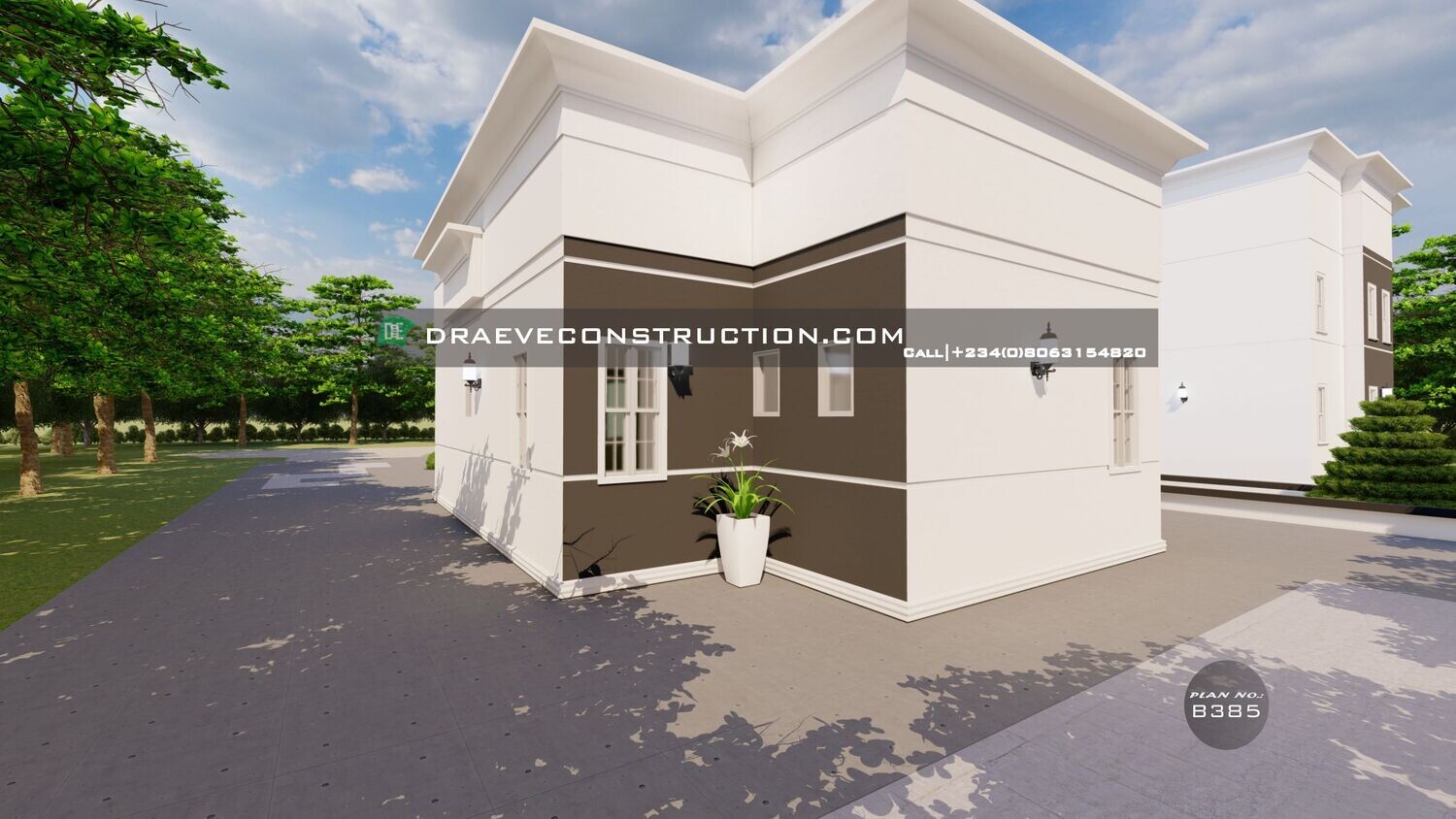 3 Bedroom Flatroof Bungalow Open Floorplan Preview | Nigerian House Plans