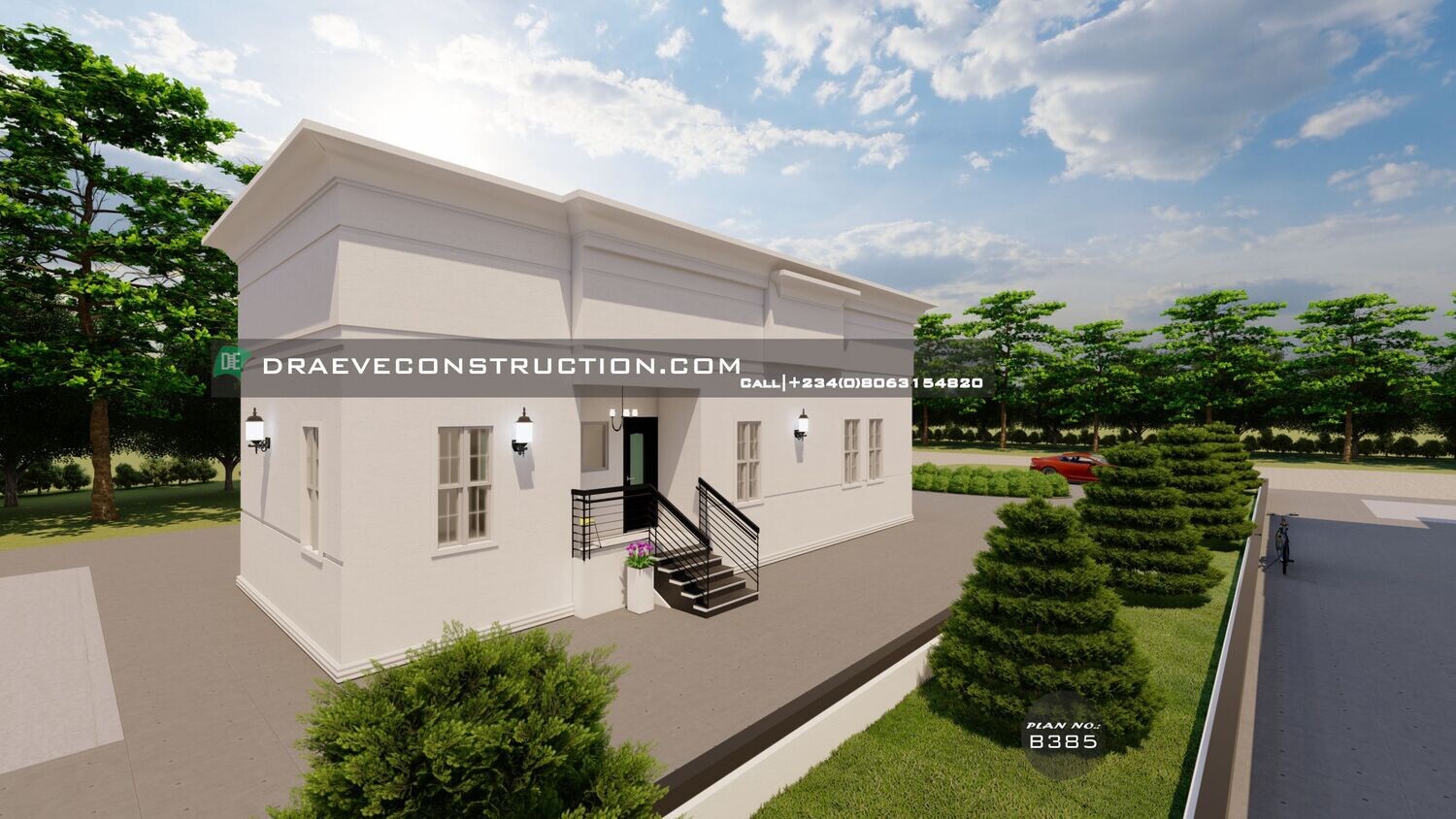 3 Bedroom Flatroof Bungalow Open Floorplan Preview | Nigerian House Plans