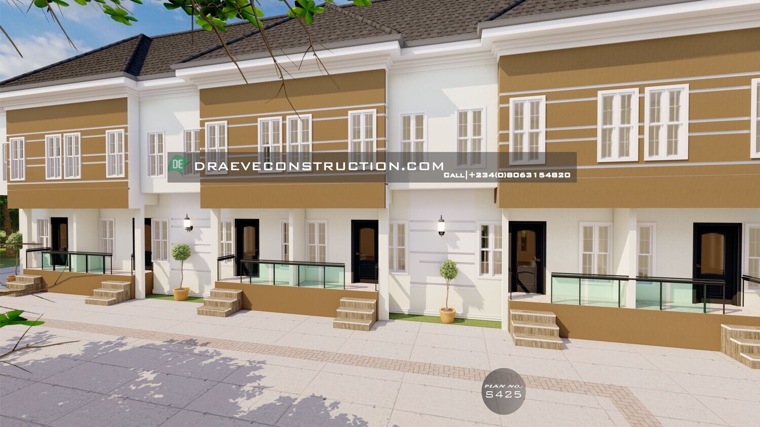 6 Units of 1 Bedroom Duplex Open Plan Apartments Preview | Nigerian House Plans