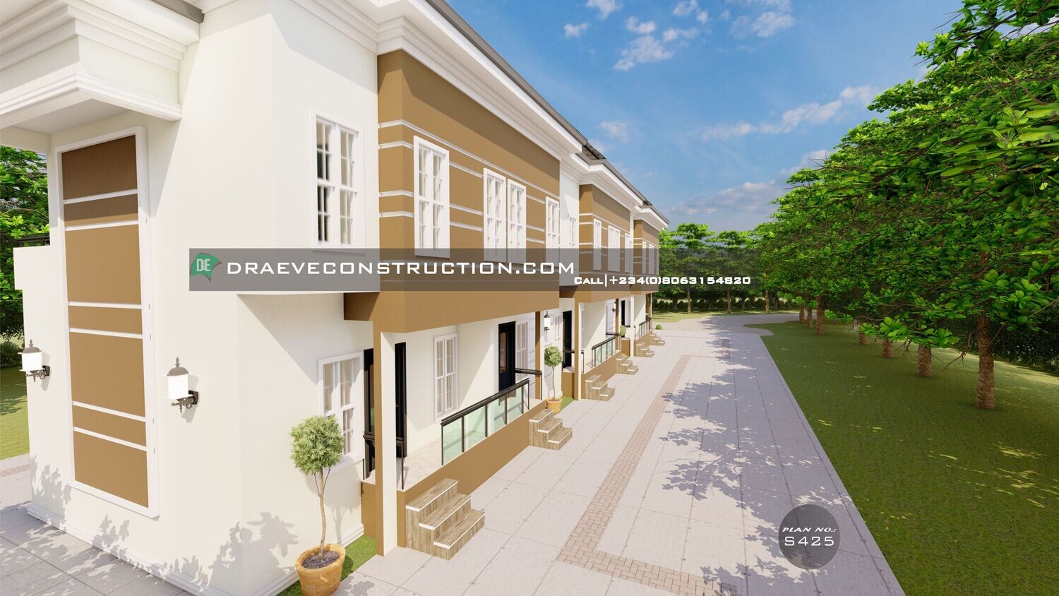 6 Units of 1 Bedroom Duplex Open Plan Apartments Preview | Nigerian House Plans
