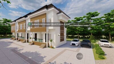 6 Units of 1 Bedroom Duplex Open Plan Apartments Preview | Nigerian House Plans