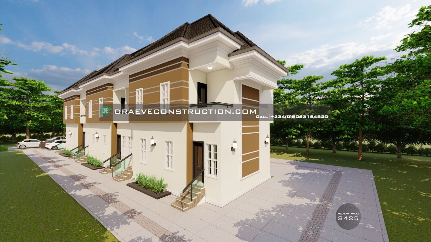 6 Units of 1 Bedroom Duplex Open Plan Apartments Preview | Nigerian House Plans
