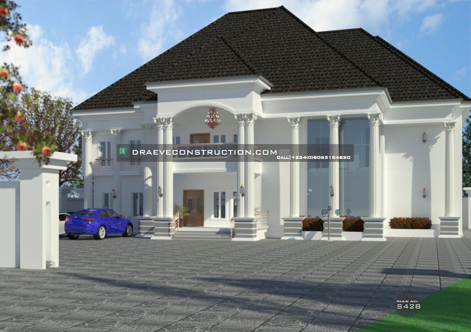 6 Bedroom Duplex Floorplans with Gym &amp; Home Office | Nigerian House Plans