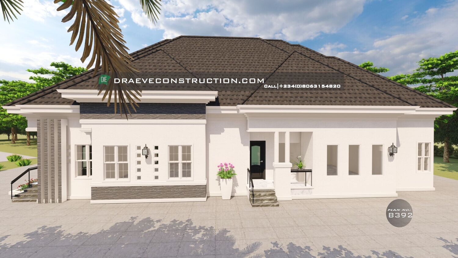 4 Bedroom Bungalow Floorplan with Master's Suite | Nigerian House Plans