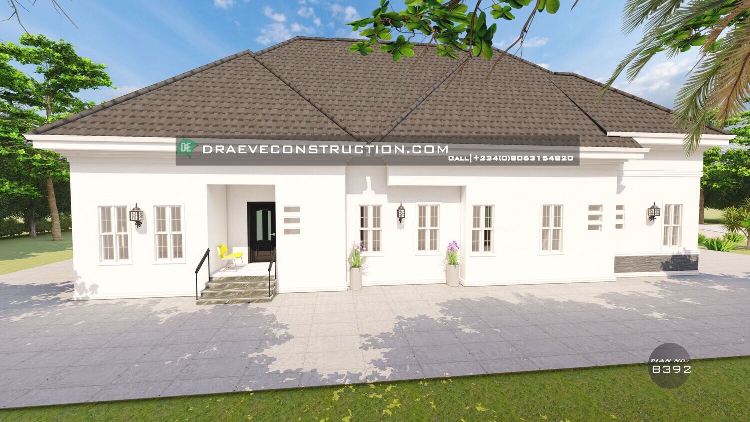 4 Bedroom Bungalow Floorplan with Master's Suite | Nigerian House Plans