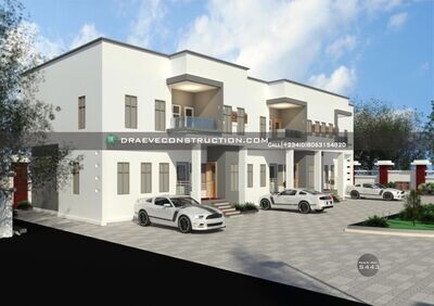 3 Bedroom Apartment Floorplan with 2 Units of 2 Bedroom Flats | Nigerian House Plans