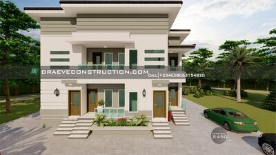 2 Units of 1 Bedroom & Selfcontain Apartments Floorplans | Nigerian House Plans