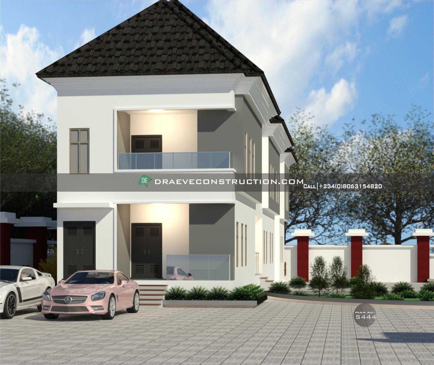 2 Units of 2 Bedroom Apartments Floorplan | Nigerian House Plans