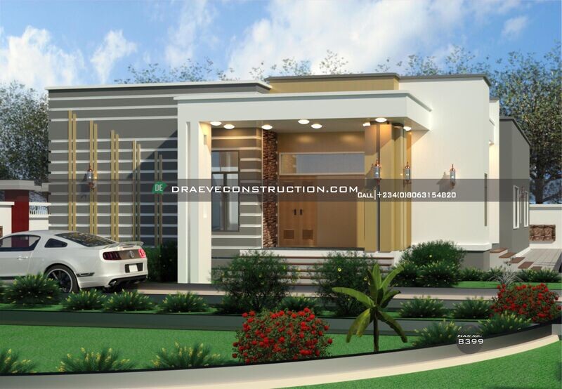 5 Bedroom Bungalow Floorplan Design with Service Room | Nigerian House Plans