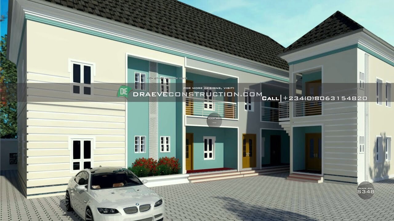 2 Units each of 1, 2 &amp; 3 Bedroom Flats Floor plan Preview | Nigerian House Plans