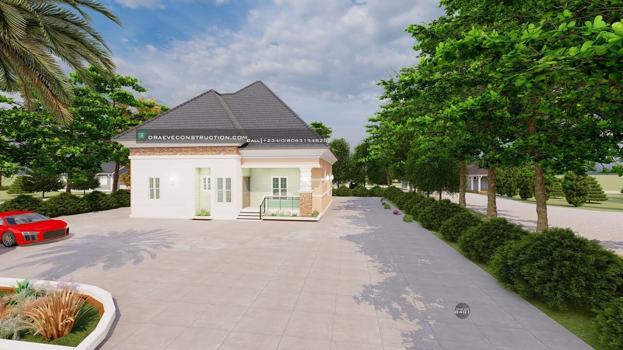 3 Bedroom Bungalow Floorplan with Anteroom | Nigerian Houseplans